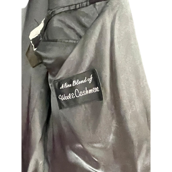 VTG Guy Laroche Womens Wool & Cashmere Trench Size L Black - Picture 9 of 11